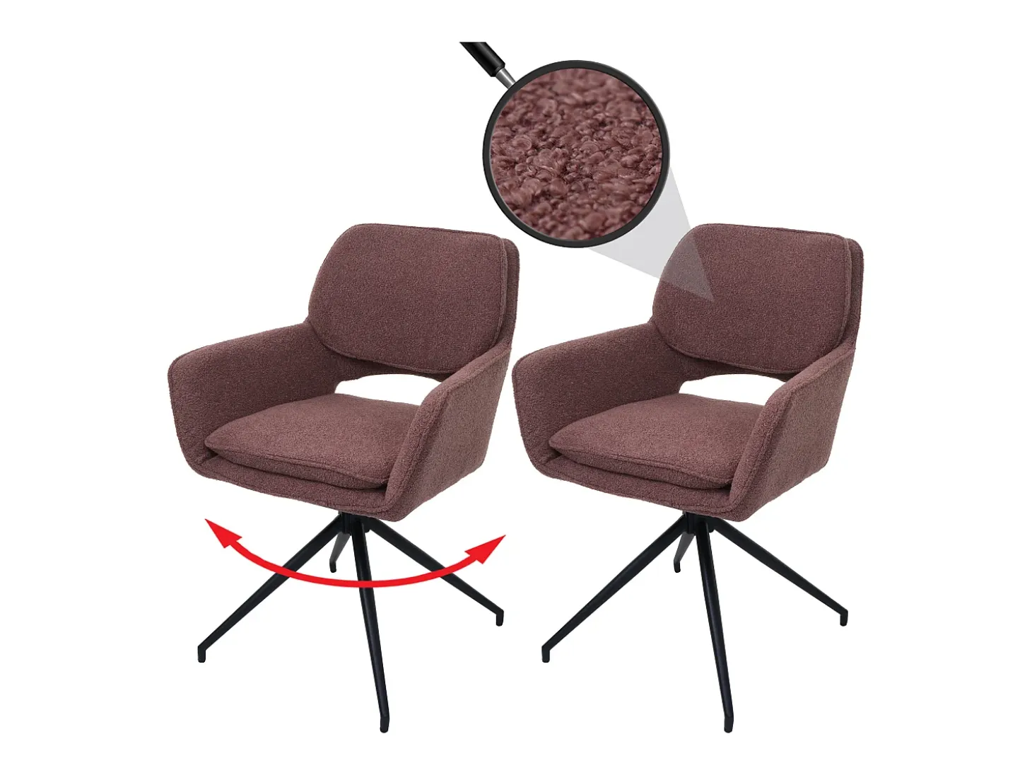 Silla de comedor MCW-N74 (set de 2), marrón claro