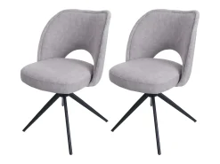 Silla de comedor MCW-N72 (set de 2), gris claro