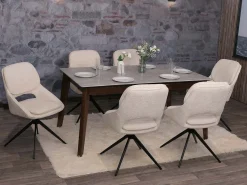 Silla de comedor MCW-N73 (set de 2), crema-beige