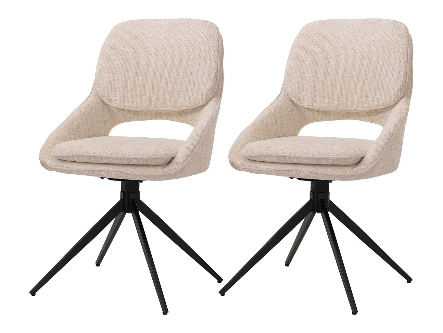 Silla de comedor MCW-N73 (set de 2), crema-beige