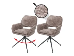 Silla de comedor MCW-N74 (set de 2), marrón