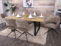 Silla de comedor MCW-N74 (set de 2), marrón