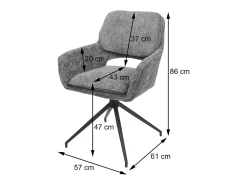 Silla de comedor MCW-N74 (set de 2), amarillo ocre
