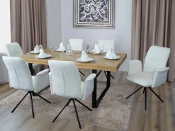 Silla de comedor MCW-N99 (set de 2), crema