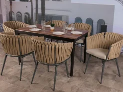 Silla de comedor MCW-N38 (set de 2), antracita Cojín gris oscuro