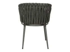 Silla de comedor MCW-N38 (set de 2), antracita Cojín gris oscuro