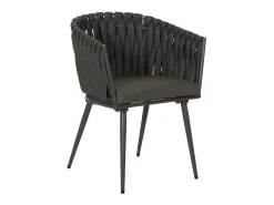 Silla de comedor MCW-N38 (set de 2), antracita Cojín gris oscuro