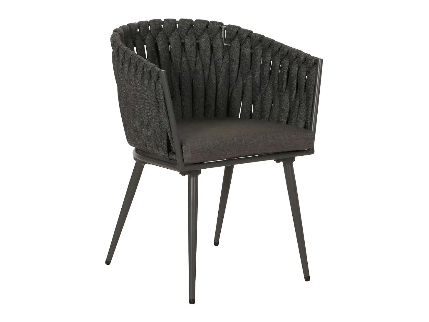 Silla de comedor MCW-N38 (set de 2), antracita Cojín gris oscuro