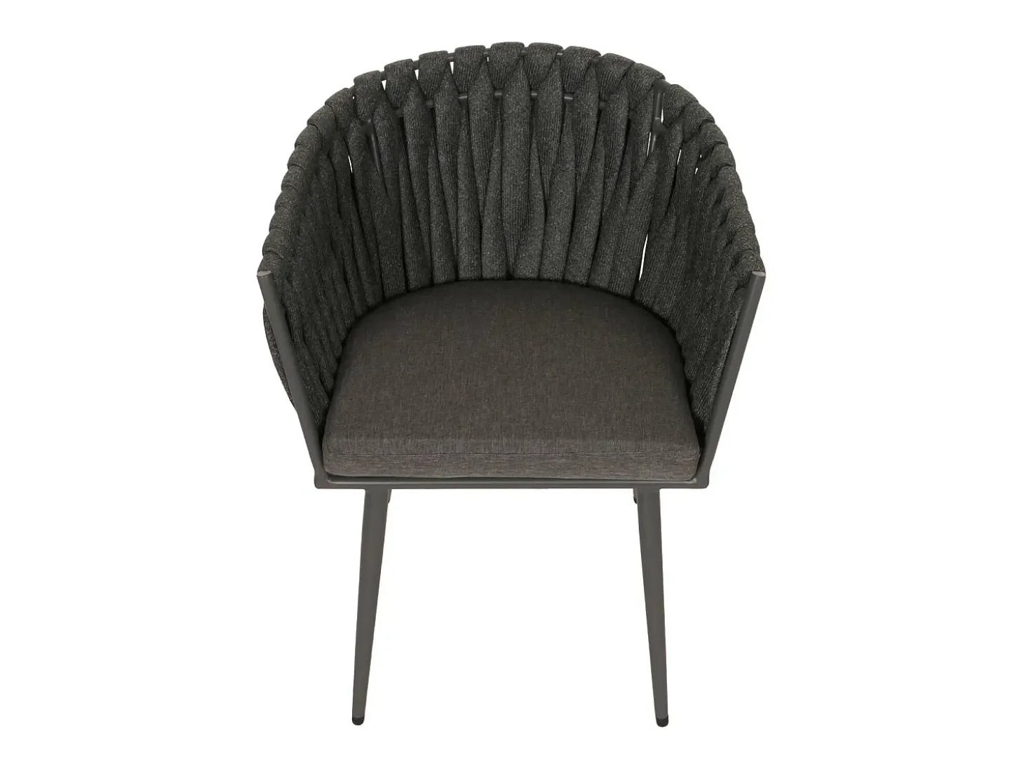 Silla de comedor MCW-N38 (set de 2), antracita Cojín gris oscuro