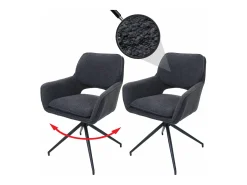 Silla de comedor MCW-N74 (set de 2), gris oscuro