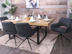Silla de comedor MCW-N74 (set de 2), gris oscuro
