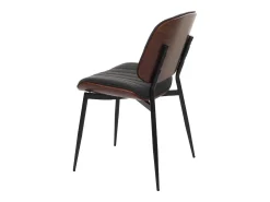 Silla de comedor MCW-O44 (juego de 6), aspecto nogal, gris oscuro