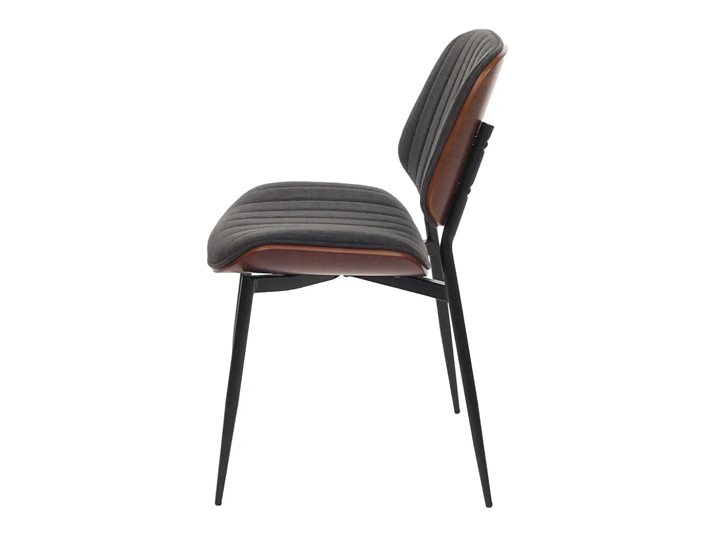 Silla de comedor MCW-O44 (juego de 6), aspecto nogal, gris oscuro