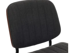 Silla de comedor MCW-O44 (juego de 6), aspecto nogal, gris oscuro