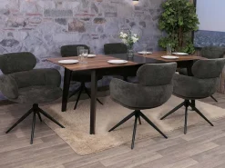 Silla de comedor MCW-O77 (juego de 6), antracita