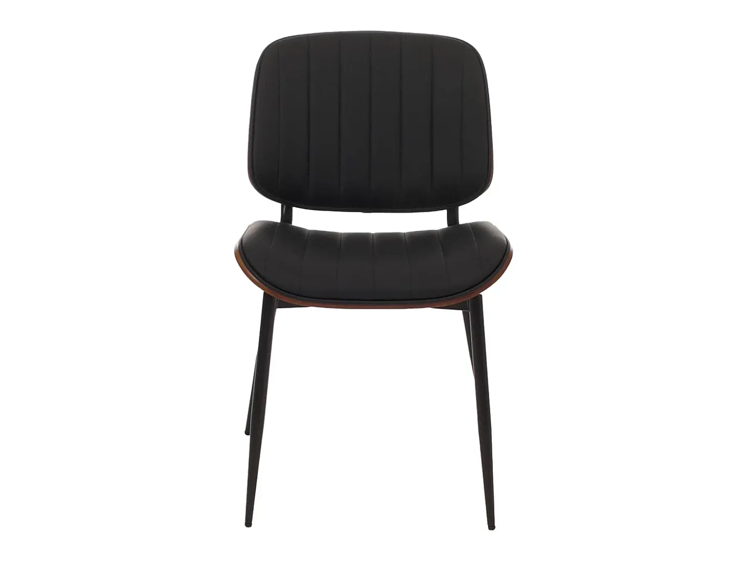 Silla de comedor MCW-O44 (juego de 6), aspecto nogal, negro