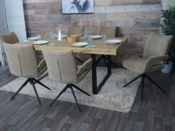 Silla de comedor MCW-O78 (juego de 6), marrón claro