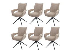 Silla de comedor MCW-O78 (juego de 6), marrón claro