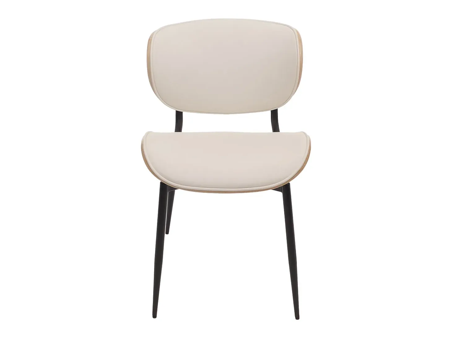 Silla de comedor MCW-O45 (juego de 6), natural, blanco