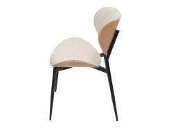 Silla de comedor MCW-O45 (juego de 6), natural, blanco