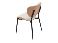 Silla de comedor MCW-O45 (juego de 6), natural, blanco