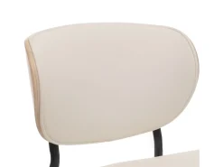 Silla de comedor MCW-O45 (juego de 6), natural, blanco