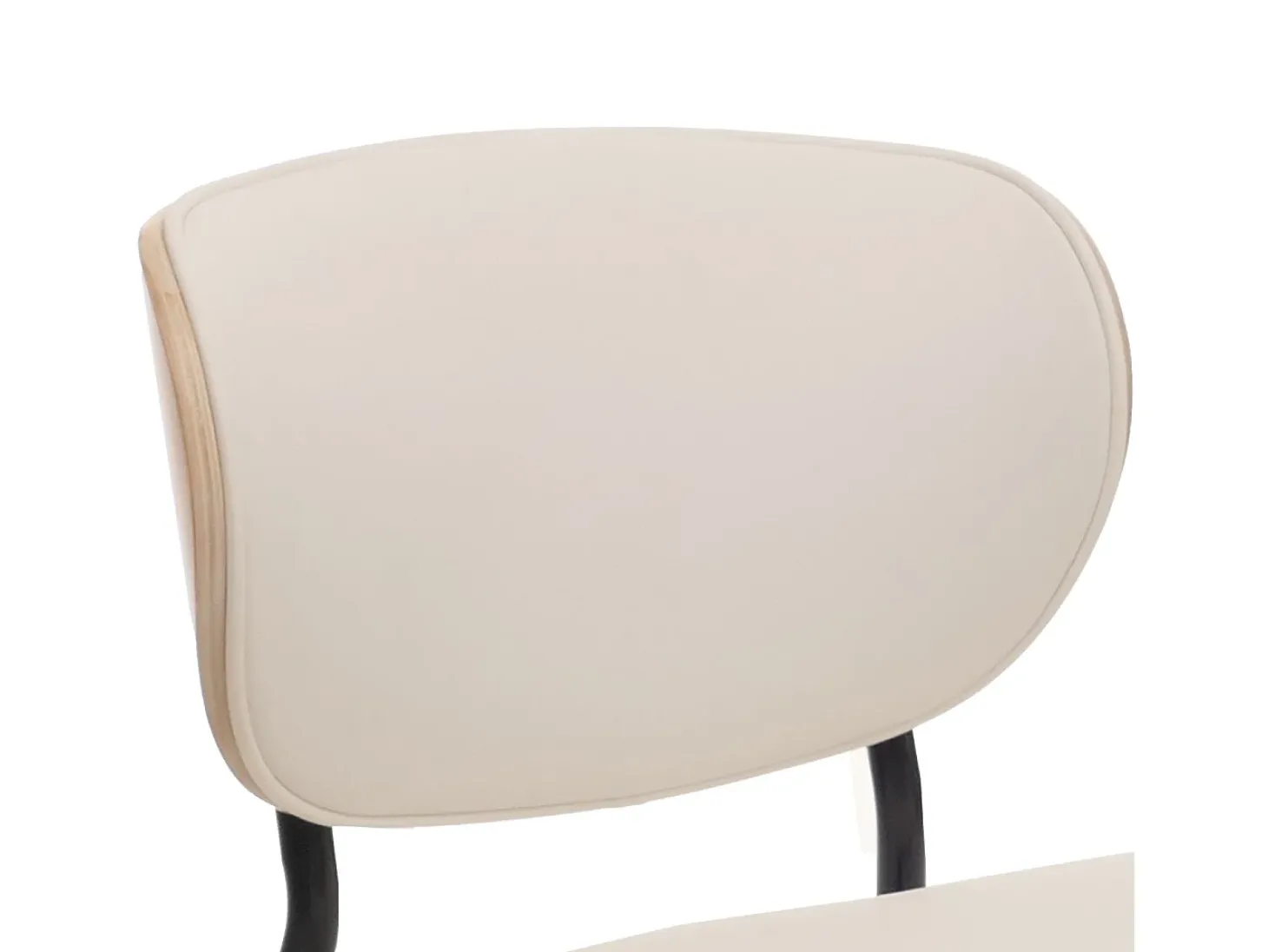 Silla de comedor MCW-O45 (juego de 6), natural, blanco