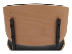Silla de comedor MCW-O45 (juego de 6), natural, negro