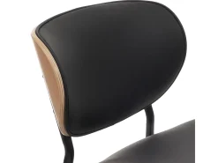 Silla de comedor MCW-O45 (juego de 6), natural, negro