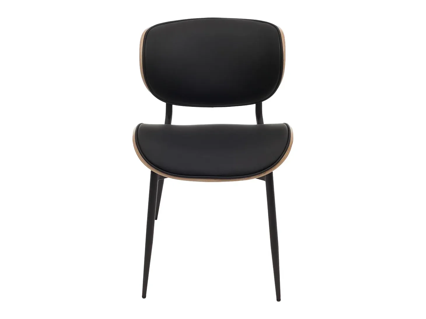 Silla de comedor MCW-O45 (juego de 6), natural, negro