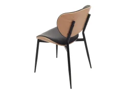 Silla de comedor MCW-O45 (juego de 6), natural, negro
