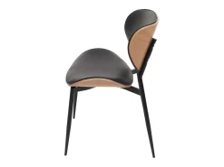 Silla de comedor MCW-O45 (juego de 6), natural, negro