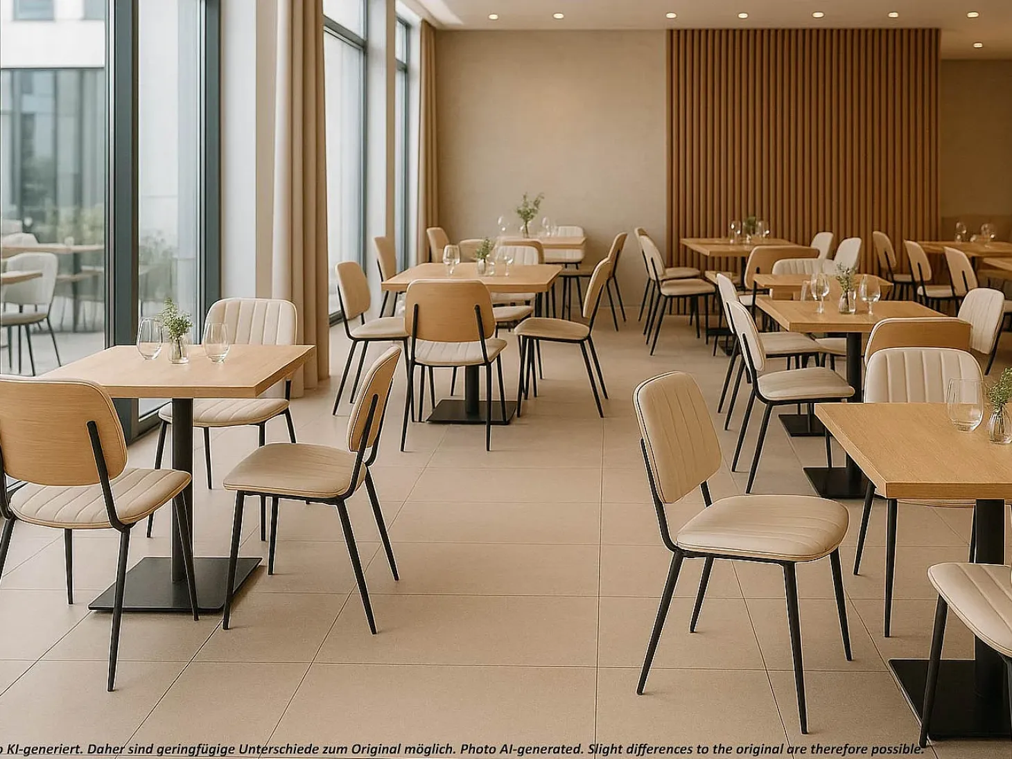 Silla de comedor MCW-O44 (juego de 6), natural, blanco