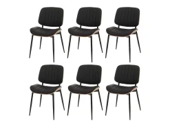 Silla de comedor MCW-O44 (juego de 6), natural, blanco