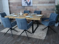 Silla de comedor MCW-O78 (juego de 6), gris azulado