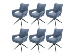 Silla de comedor MCW-O78 (juego de 6), gris azulado