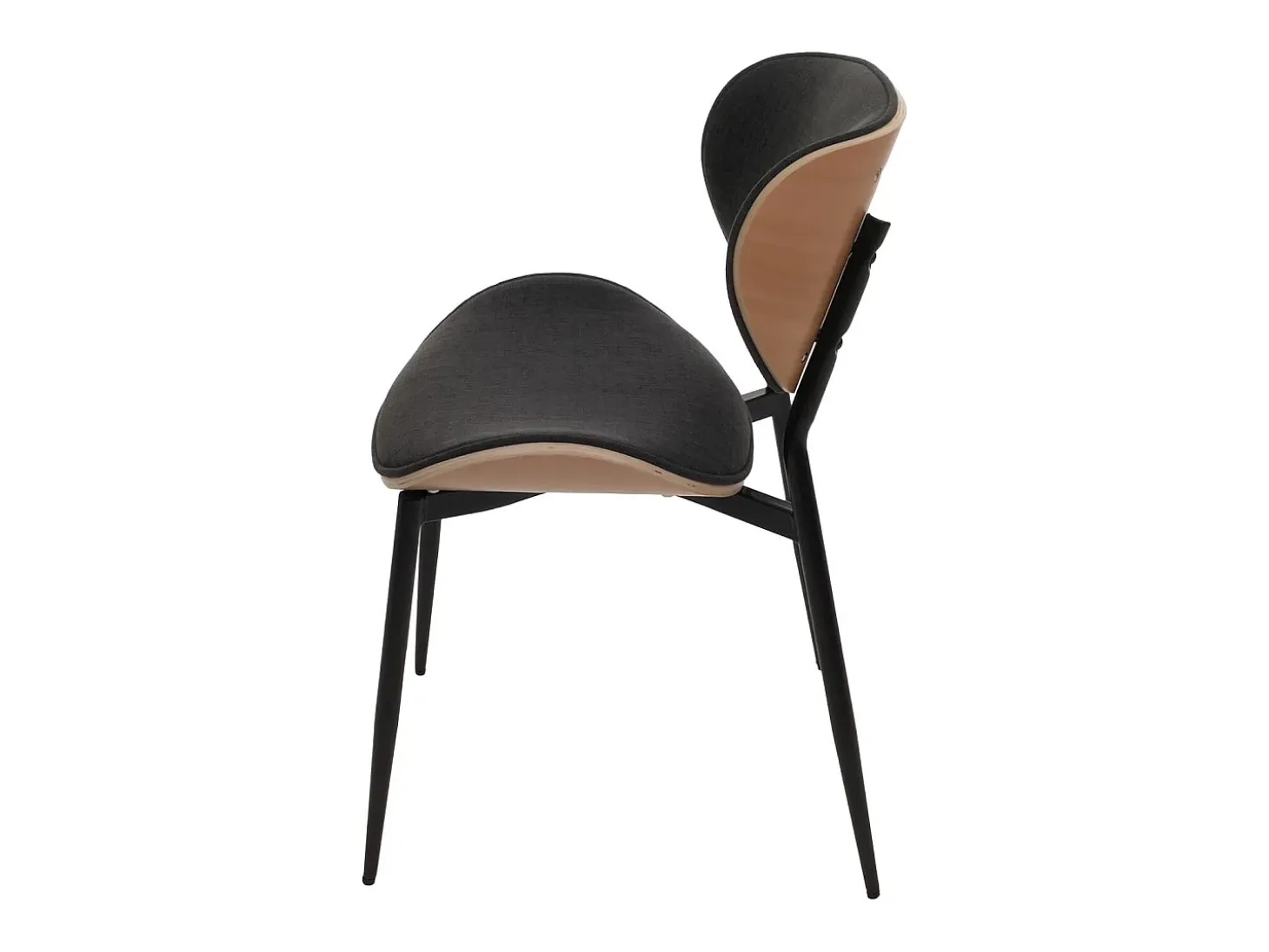 Silla de comedor MCW-O45 (juego de 6), natural, gris oscuro