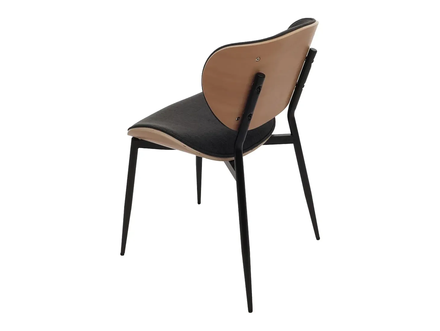 Silla de comedor MCW-O45 (juego de 6), natural, gris oscuro