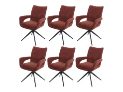 Silla de comedor MCW-O78 (juego de 6), marrón rojizo