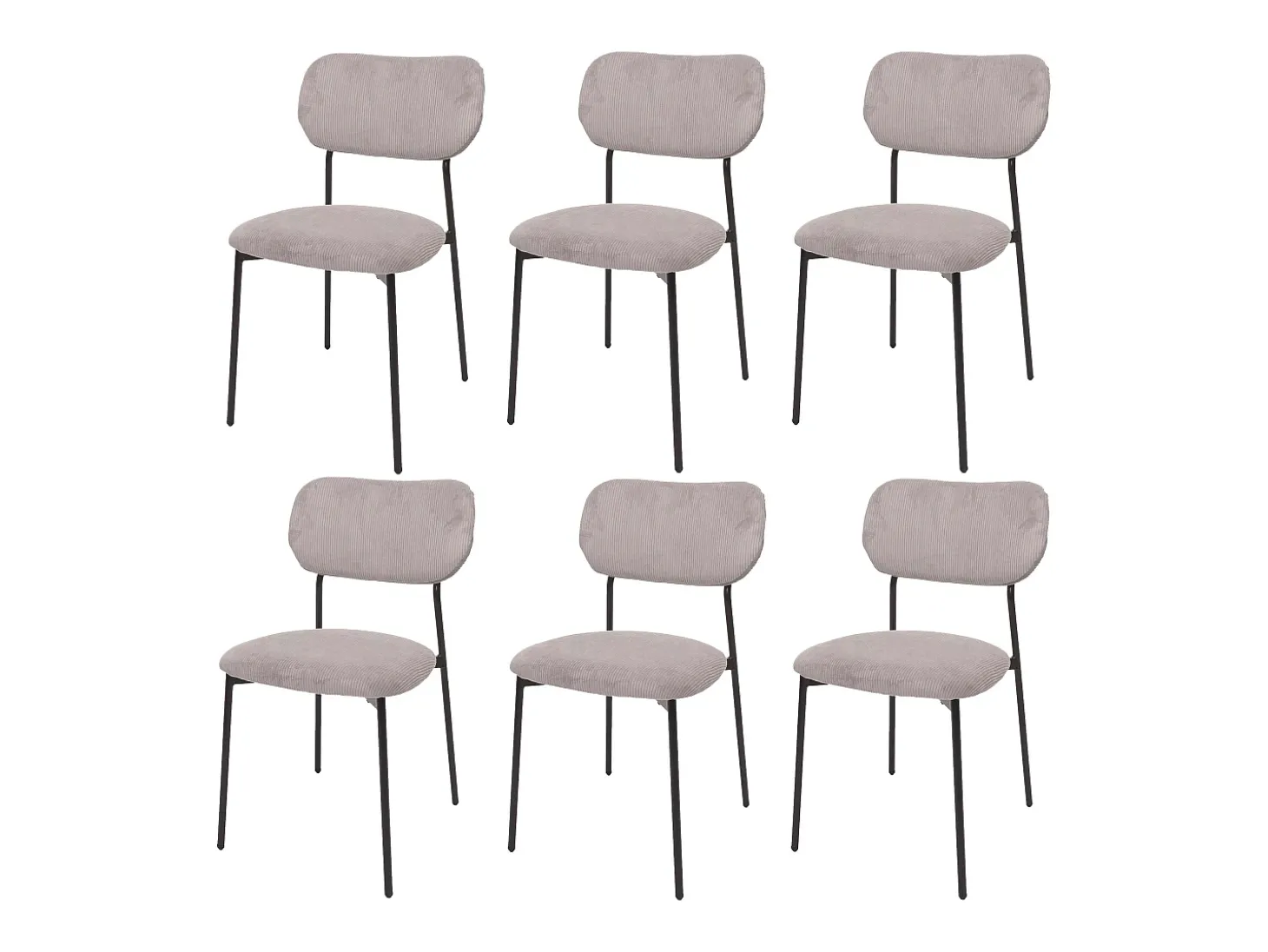Silla de comedor MCW-O26 (juego de 6), gris claro