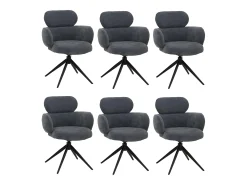Silla de comedor MCW-O77 (juego de 6), gris azulado