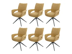 Silla de comedor MCW-O78 (juego de 6), amarillo mostaza