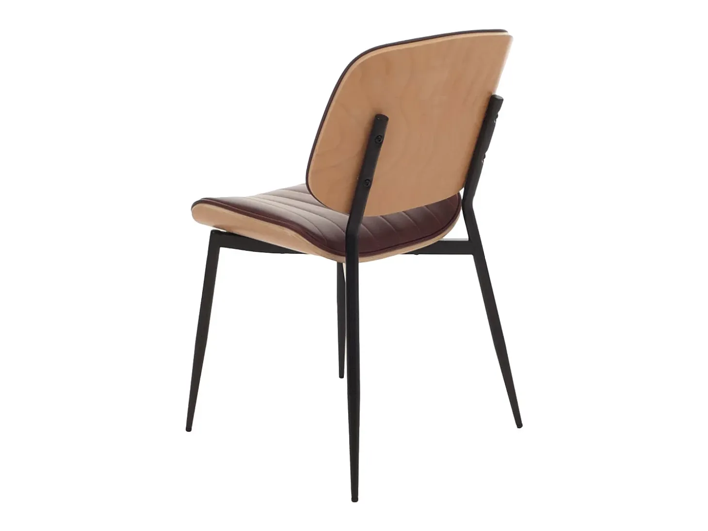 Silla de comedor MCW-O44 (juego de 6), natural, vintage marrón