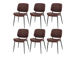 Silla de comedor MCW-O44 (juego de 6), natural, vintage marrón