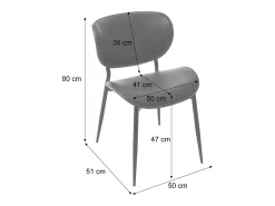 Silla de comedor MCW-O45 (juego de 6), natural, marrón vintage