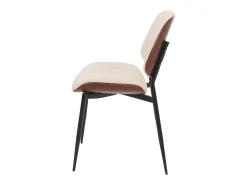 Silla de comedor MCW-O44 (juego de 6), aspecto nogal, blanco