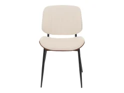 Silla de comedor MCW-O44 (juego de 6), aspecto nogal, blanco