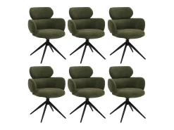 Silla de comedor MCW-O77 (juego de 6), verde oliva
