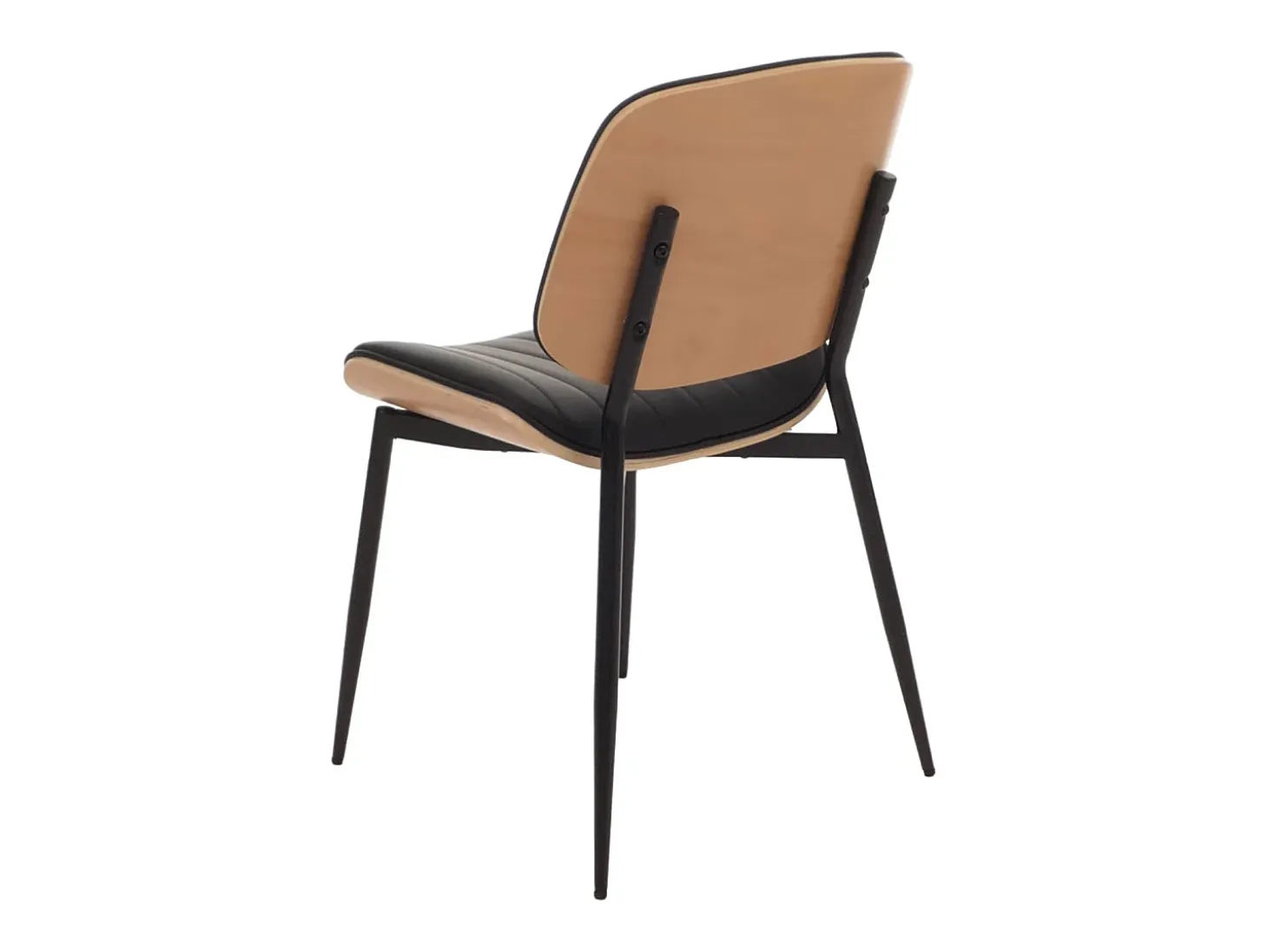 Silla de comedor MCW-O44 (juego de 6), natural, negro