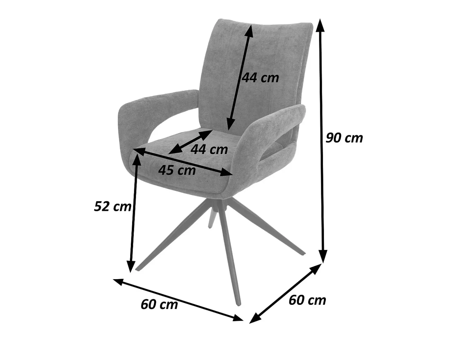 Silla de comedor MCW-O78 (juego de 6), gris oscuro
